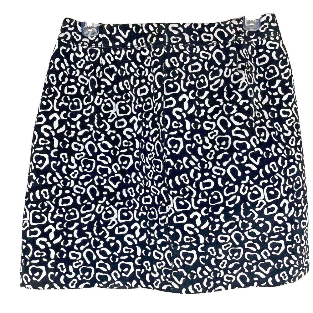 Opening Ceremony Leo Suede Mini Skirt Women’s 8 Black White Front Zipper Leather